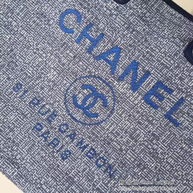 香奈兒CHANEL 2018早春度假系列最新火爆大號帆布沙灘包手提購物袋 DSC1296